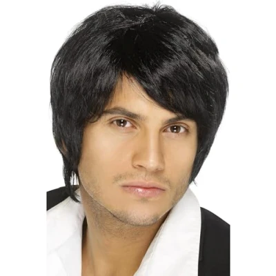 Imagen de Smiffys Peluca de chico banda pop, negro, estilo corto