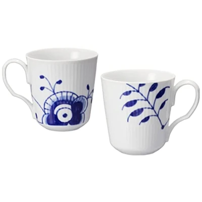 Imagen de ロイヤル コペンハーゲン Royal Copenhagen Blue Fluted Mega 1017331 Juego de 2 tazas con asa porcelana en color blanco y azul (28 cl)