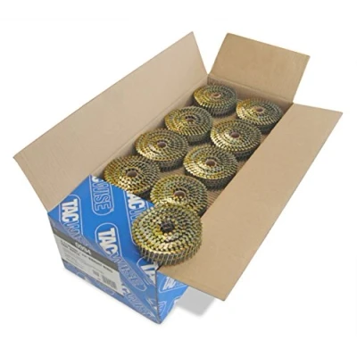 Imagen de Tacwise 0994 Clavos en Bobina Plana Sin Acabado Tipo 2.1/35 mm, Punta Diamante, Vástago Anillado, Inclinados 16, Bobinados con Alambre, Paquete de 14.400