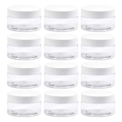 Imagen de BUYGOO 100ML Vacio Recipiente de Almacenamiento plastico Transparente con Tapas Rosca para Cuentas, 12 PCS Contenedor Cosméticos Muestras Cosmético, Cremas