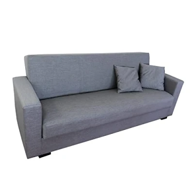 Imagen de MUEBLIX.COM Sofa Cama Navaleno 3 Plazas Sillón Libro Sistema Clic Clac de Diseño Color Gris