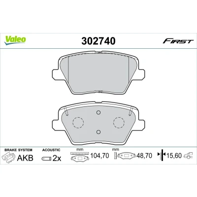 Imagen de VALEO 302740 Juego de pastillas freno Eje trasero con contacto avisador desgaste Chapa antichirridos HYUNDAI: i30 III Hatchback