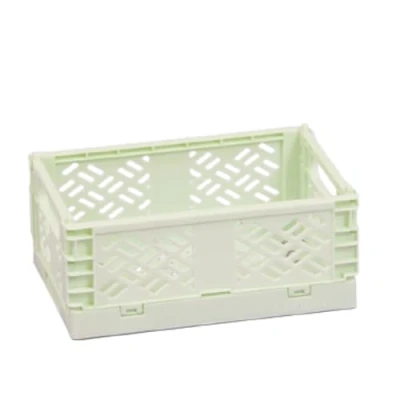 Imagen de Craftelier Caja para Organización y Almacenamiento de Materiales Manualidades Diseño Plegable Apilable Tamaño Pequeño Medidas Abierta 13,5 x 9,5 5,5 cm Color Verde Menta