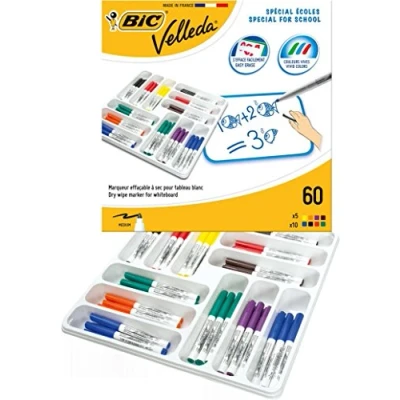 Imagen de Bic Velleda Pack de rotuladores no permanentes, color multicolor