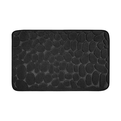 Imagen de WohnDirect Alfombrilla de baño Negro Memory Foam Antideslizante y Lavable 50 x 80 cm