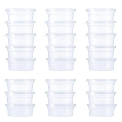 Imagen de 24 Piezas Botes de Plastico con Tapa, Contenedores almacenamiento, vasos transparentes a prueba fugas, macetas limo
