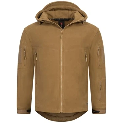 Imagen de Höhenhorn Biferten Chaqueta de forro polar militar para hombre con capucha, arena, XL