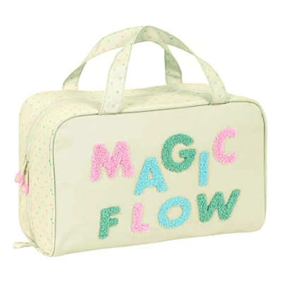 Imagen de Glowlab Magic Flow Neceser Rectangular con Asa, Infantil, Adaptable a Carro, Ideal para Niños de 5 14 Años, Cómodo y Versátil, Calidad Resistencia, 31x14x19 cm, Color Beige