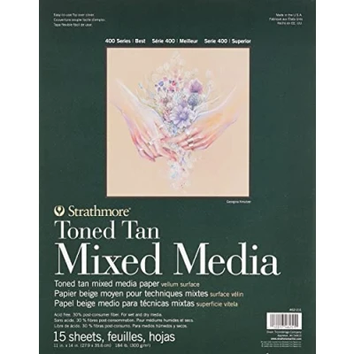 Imagen de Strathmore Toned Media Mixed Tan 11&quot;X14&quot; 15 Sheets 62462211