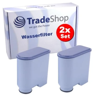 Imagen de Trade Shop Juego de 2 filtros agua compatibles con cafeteras automáticas Philips LatteGo, 5400, 5000, 4300, 3200, 3100, 2200, 1200
