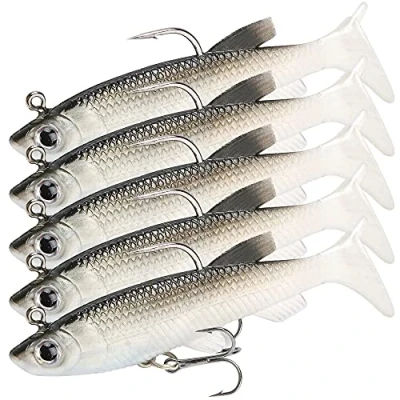Imagen de GZGXKJ 5 Señuelos Pesca Black Bass Cebos Artificiales de para Mar Articulos Lucio la Agua Salada, Trucha, Perca
