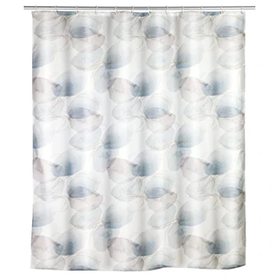 Imagen de WENKO cortina de ducha antimoho Navan, textil antibacteriana para y bañera, lavable e hidrófuga, con 12 anillas su fijación a la barra ducha, 180 x 200 cm