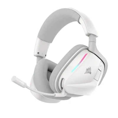 Imagen de Corsair Void v2 Auriculares Inalámbricos para Juegos con Bluetooth PC, PS5, PS4, Switch y Móvil Dolby Atmos, Batería de 70 Horas, Inalámbrica Doble Banda, Carga Rápida Blanco