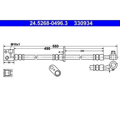Imagen de ATE 24.5268 0496.3 Latiguillos de Freno 495 M10x1 HONDA: Jazz 2