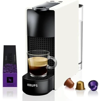 Imagen de Cafetera de cápsulas Nespresso® Krups XN1101 Essenza Mini,1310 W, 19 Bar, 0.6 L, Calentamiento en 25 s, Apagado automático, Blanco