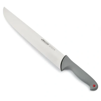 Imagen de Arcos Serie Colour Prof Cuchillo Carnicero Hoja de Acero Inoxidable NITRUM 350 mm Mango Polipropileno recubierto Elastómero Color gris
