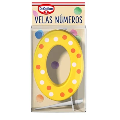 Imagen de DR. OETKER Velas Número 0, Vela de Cumpleaños Para Personalizar Tartas, Cupcakes o Bizcochos Pack 1 con 4 en Colores Rojo, Azul, Verde Amarillo