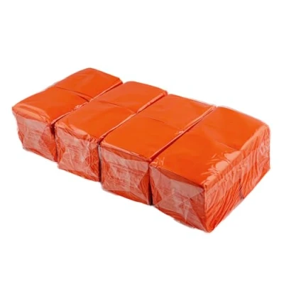 Imagen de Hostelnovo 600 Unidades de Servilletas Naranja Mesa Papel Desechable Micropunto 10x10 cm (plegadas) y 20x20 (desplegadas) Ideal para Eventos Catering, Bares Fiestas
