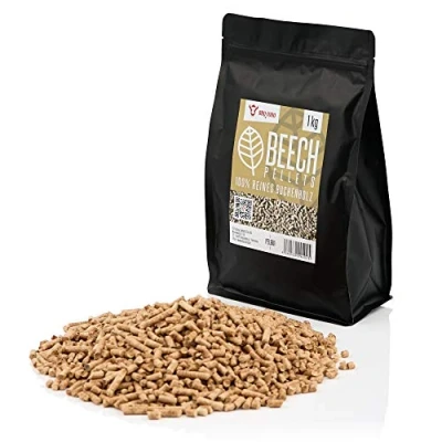 Imagen de BBQ TORO Pellets 100% Madera de Haya Beech 1 kg Fumador Barbacoa Horno Pizza Sistemas Calefacción
