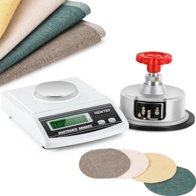 Imagen de NEWTRY 600g/0.01g GSM Balanza Electrónica de Precisión Analítica Digital con Disco Ajustable Cortador Paño 100cm2 0 2mm, para Tejidos, Papel