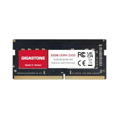 Imagen de 【DDR4 RAM】 GIGASTONE 32GB DDR4 3200MHz(2933MHz or 2666MHz) PC4 25600(PC4 23400, 21300) CL22 1.2V SODIMM 260pin sin búfer ECC Laptop Portátil de Memoria Alto Rendimiento Actualización