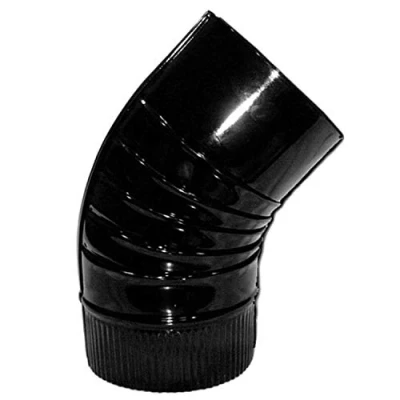 Imagen de Wolfpack 22011124 Codo Estufa Color Negro Vitrificado de 175 mm. 45, Unico