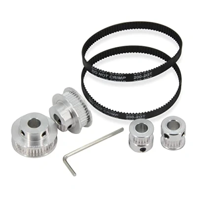 Imagen de Zeberoxyz Juego de 2 ruedas síncronas GT2, 20 y 40 dientes, diámetro 8 mm, polea correa dentada aluminio con unidades longitud 200 mm ancho 6 (20 40T 8B 6)