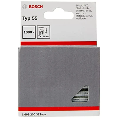 Imagen de Bosch Professional 1 609 200 372 Grapa de lomo estrecho tipo 55, 6 x 1,08 16 mm, pack 1000