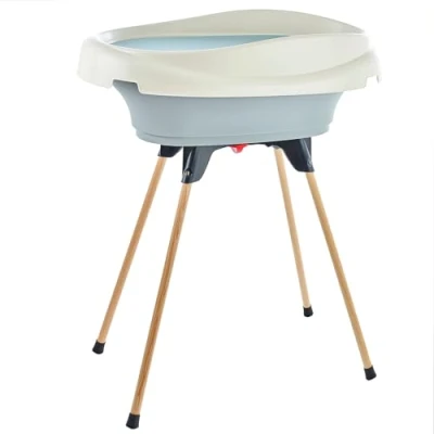 Imagen de Thermobaby Pack de Cambiador y Bañera VASCO 2 en 1 para bebé con patas plegables Desde el nacimiento hasta los 12 meses (máx. 11 kg) Fabricado Francia