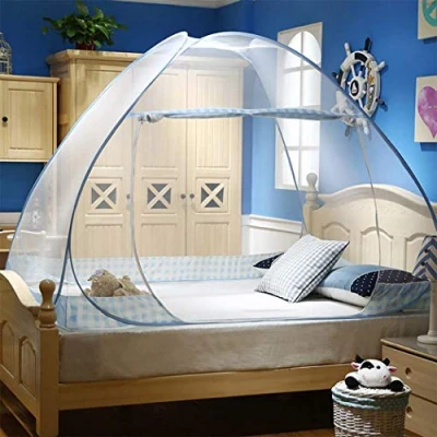 Imagen de Mosquitera para Cama, Digead Plegable Tienda, Portátil Mosquito Cortina, Tienda Emergente de Viaje/Hogar/Bebés 1.5M Azul
