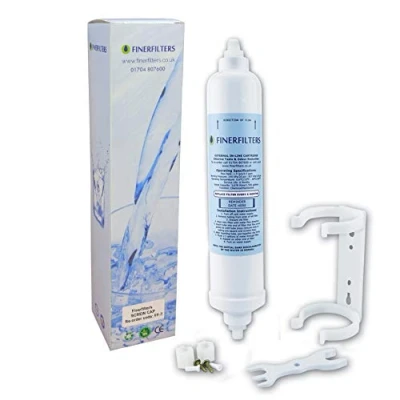 Imagen de filtro de agua para frigorífico Finer Filters, compatible con Samsung EF 9603, WSF100, DA29 10105J, BL9808, DD7098 y cualquier otro nevera conectado a un tubo 1/4 pulgadas