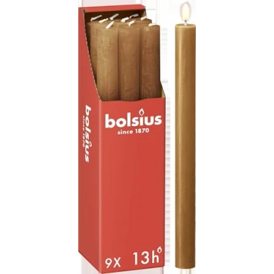 Imagen de Bolsius Dinner Candle Rustic Spice Brown 27 cm 9 Pieces
