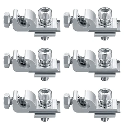 Imagen de 6 Piezas Clips de Puesta a Tierra Panel Solar, Soporte Montaje Orejeta del Solar Estándar, Abrazaderas Fijaciones para Fotovoltaico Módulo