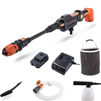 Imagen de Limpiador de Alta presión inalámbrico Yard Force AquaJet LW C02 para riego, Limpieza y desinfección, 20 V / 2,5 Ah, máx. 22 Bar presión, caudal 180 L/h con Cubo Plegable [Clase energética G]