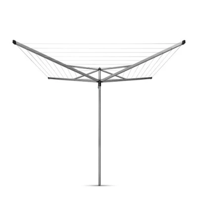 Imagen de Brabantia Tendedero Rotary Essential con Soporte para jardín Sistema Tipo Paraguas Cuerdas resisitentes a los Rayos UV Antideslizantes Sólido Anclaje Metallic Gris 40m