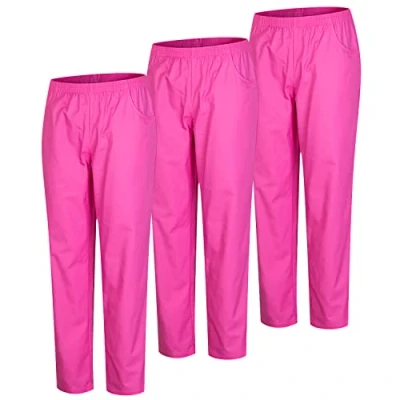 Imagen de MISEMIYA Pack 3 Pcs PANTALÓN Sanitario Unisex Uniforme Uniformes MEDICOS DE Trabajo XL, Fucsia 21