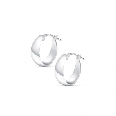 Imagen de Amberta Pendientes de Aro Gruesos para Mujer en Plata Ley 925: Aros 15 mm