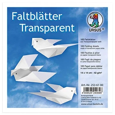 Imagen de URSUS Papel Transparente, Color Blanco, 42 g, Aprox. 14 x cm, 100 Hojas