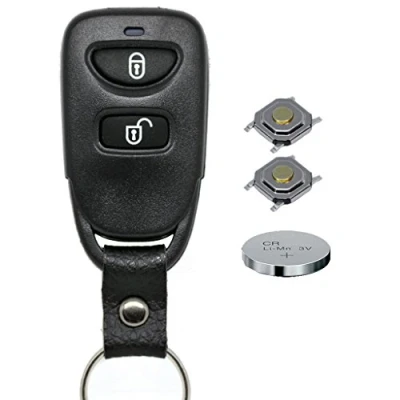 Imagen de carcasaschulas Mando a distancia para llave de coche, 1 carcasa 2 botones + teclado micropulsadores pila CR2032 compatible con Hyundai/Kia.