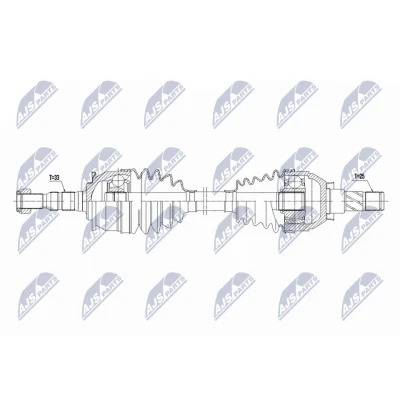 Imagen de NTY NPW PL 154 Árbol de transmisión Eje delantero, izquierda 622mm M32 Caja cambios manual, 6 marchas