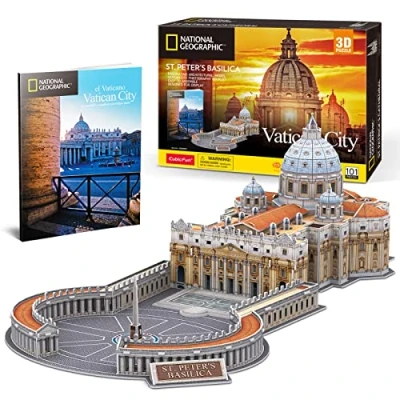 Imagen de CubicFun Puzzle 3D Ciudad del Vaticano National Geographic Maquetas de Edificios Kits Construcción con Folleto Geographic, 101 Piezas
