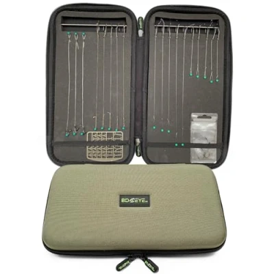 Imagen de BD EYE UK Caja de aparejos para carpas, ganchos pesca, gancho almacenamiento longitud, trenza mono