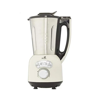Imagen de Senya Vapo Licuadora Calentador de Acero Inoxidable Cook &amp; Ice V3, Máquina para Hacer Sopa Suave/Triturada, Cocción Al Vapor, Hielo Picado, Batidos, 1,5 L, Crema, 1400 W, 1.5 litros, 3 Velocidades