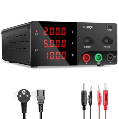Imagen de KUAIQU Fuente de Alimentación Regulables 30V 40A 1200W Alta Potencia Laboratorio con Interruptor Salida y Codificador Alimentacion Banco para Cargar Baterías 6V/12V/24V