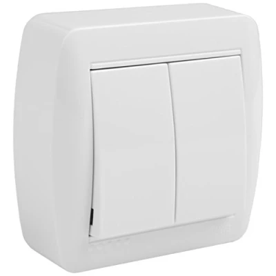 Imagen de SOLERA 42981 Doble CONMUTADOR 74X72X28MM S. Mural, 50 W, 250 V, Neutro
