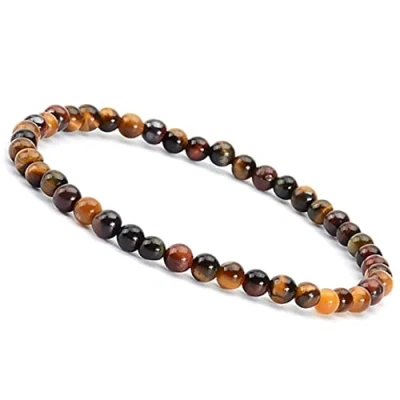 Imagen de Unique Gems Pulsera de piedras preciosas Ojo del tigre Ø 4mm Chakra Energía