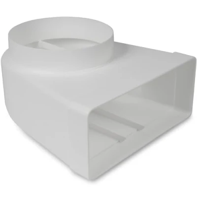 Imagen de Repa Market 90 Grados 220 x mm a Ø150 rectangular conector de canal plano para conexión tubo redondo clima, ventilación, calefacción, refrigeración.