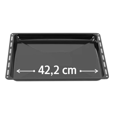 Imagen de ICQN bandeja de horno 422 x 370 30 mm, grasa esmaltada para y cocina, apta ELECTROLUX, AEG, IKEA, ZANUSSI, Juno, ZOPPAS, resistente a arañazos inoxidable, 42,2 37 3 cm