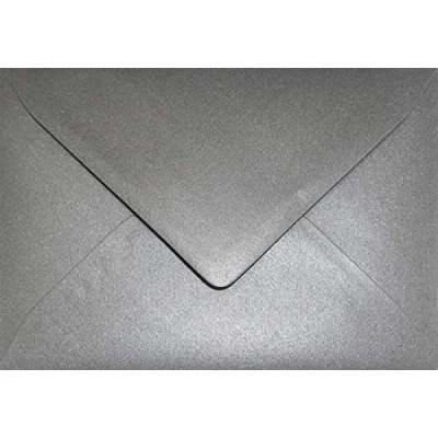Imagen de Netuno 25 sobres nacarados grises DIN B6 125x175mm 120g Aster Metallic Grey con solapa engomada puntiaguda sin ventana para invitaciones boda Navidad cumpleaños cartas tarjetas fiestas bricolaje