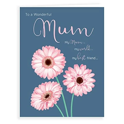 Imagen de Piccadilly Greetings Tarjeta de cumpleaños contemporánea lujo para mamá maravillosa 20,3 x 15,2 cm Koko Designs, K70007, rosa